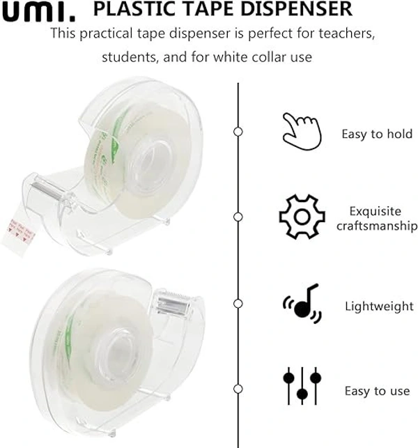 D Homes Plastic Tape Dispenser - 18 mm x 33 Metres: 3 Pieces - 18 mm x 33 Metres: 3 Pieces