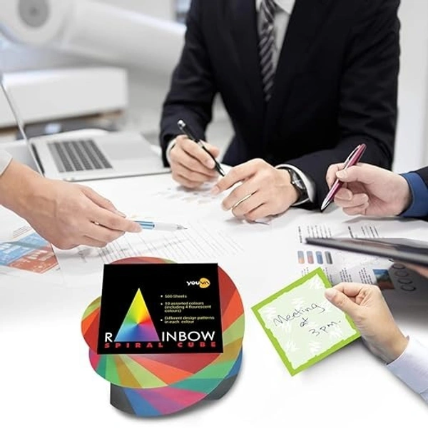 Navneet Youva Rainbow Spiral Cube 500 Sheets: 1 Unit - 1 Unit