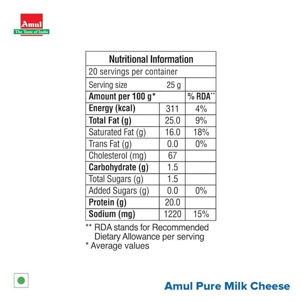 Amul Processed Cheese Cubes: 500 g - 500g