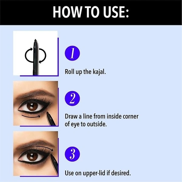 Blue Heaven 24Hr Stay Kajal - Jet Black: 0.30 g - 30g