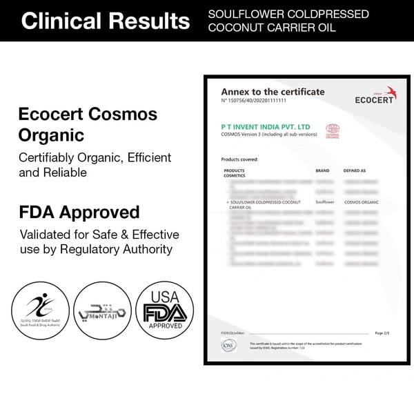 Soulflower Cold Pressed Coconut Extra Virgin Oil: 120 ml - 120ml