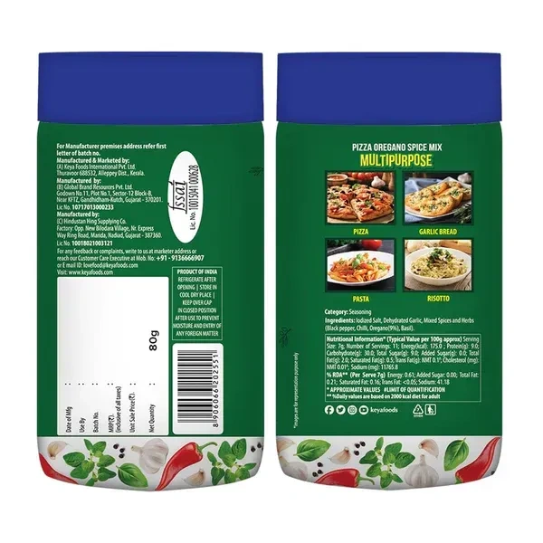 Keya Pizza Oregano Spice Mix: 75 g - 75g