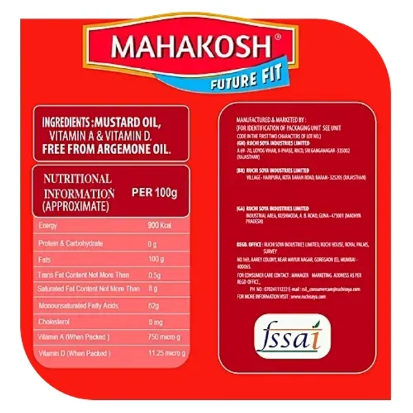 Ruchi Mahakosh Mustard Oil: 850 g - 850g