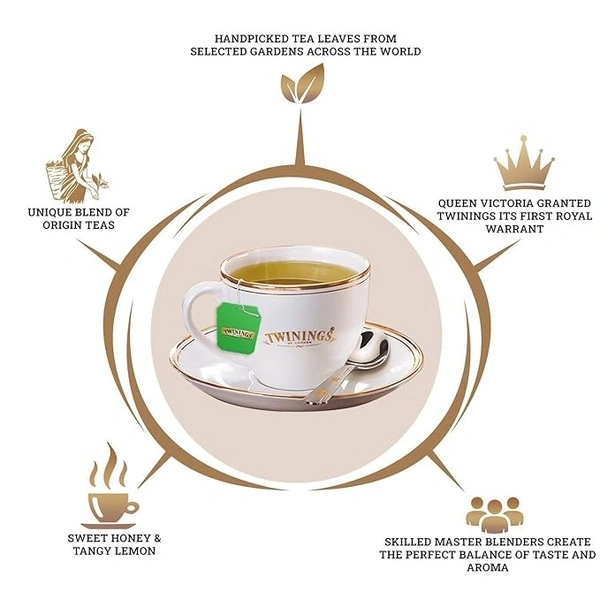 Twinings Green Tea Lemon & Honey: 100 Tea-Bags - 100 Tea-Bags