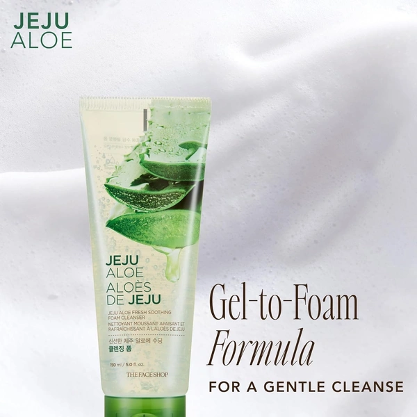 The Face Shop Jeju Aloe Fresh Soothing Foam Cleanser: 150 ml - 150ml