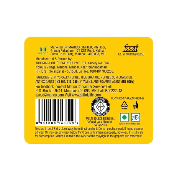 Saffola Total Oil (5 L): 4.550 kg - 5L