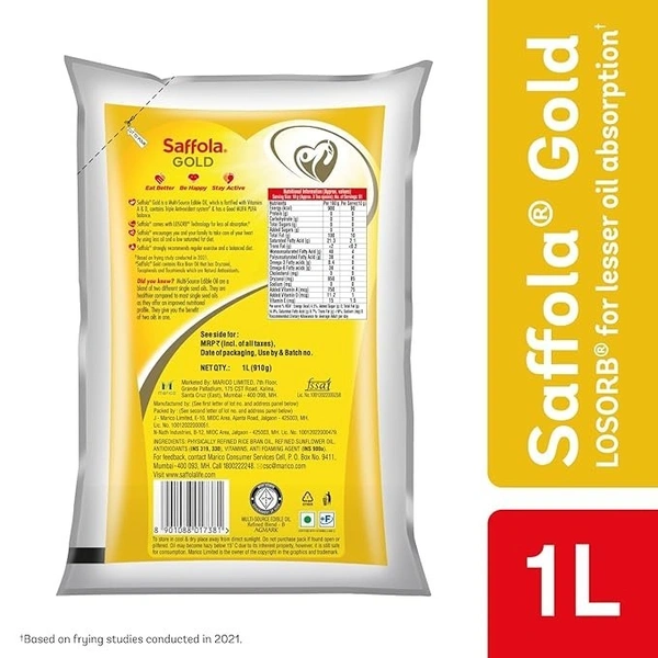 Saffola Gold Oil (1 L): 910 g - 1L