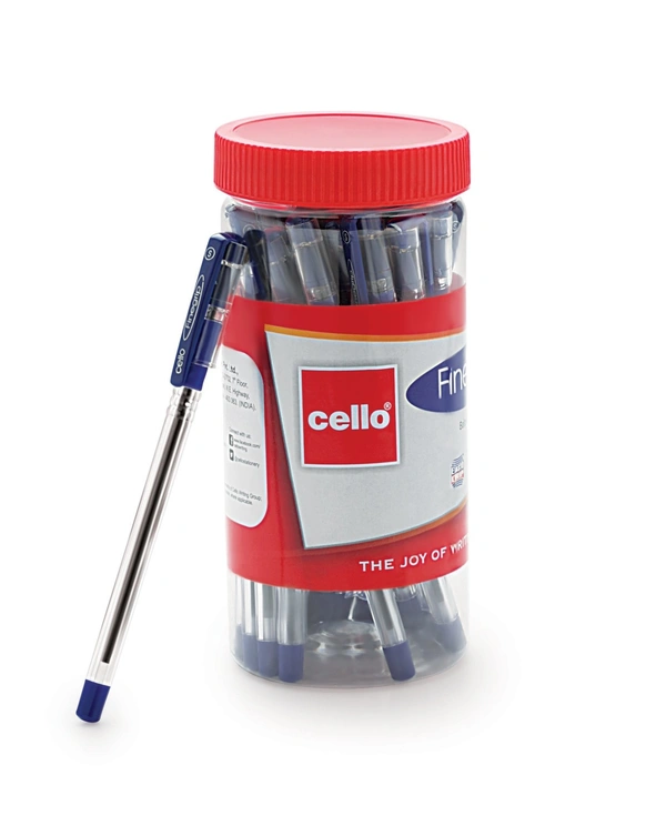 Cello Finegrip Blue Pen (Jar): 25 Pieces - 25 Pieces