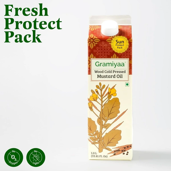 Gramiyaa Wood Cold Pressed Mustard Oil: 1 L - 1L