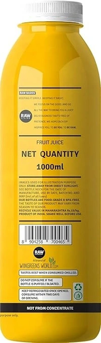 Raw Pressery Orange Juice: 1 L - 1L