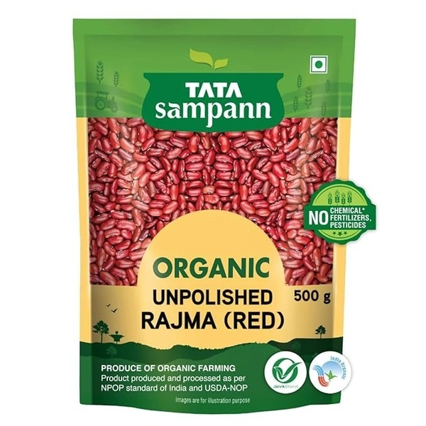 Tata Sampann Organic Unpolished Rajma Red: 500 g - 500g