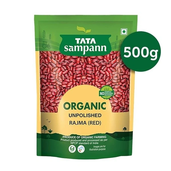 Tata Sampann Organic Unpolished Rajma Red: 500 g - 500g