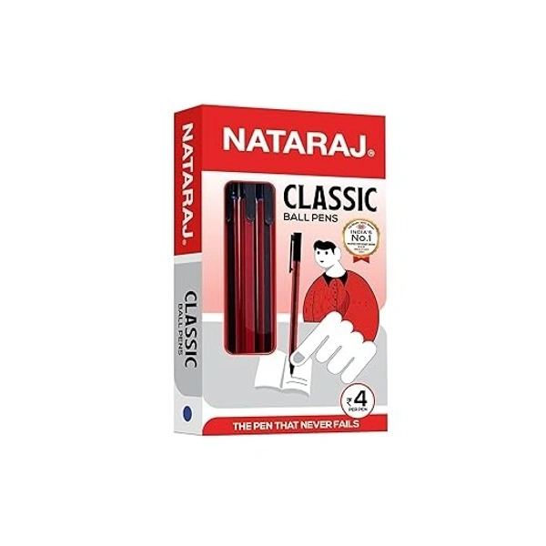 Nataraj Classic Fine Tipped Blue Ball Pen: 20 Pieces - 20 Pieces