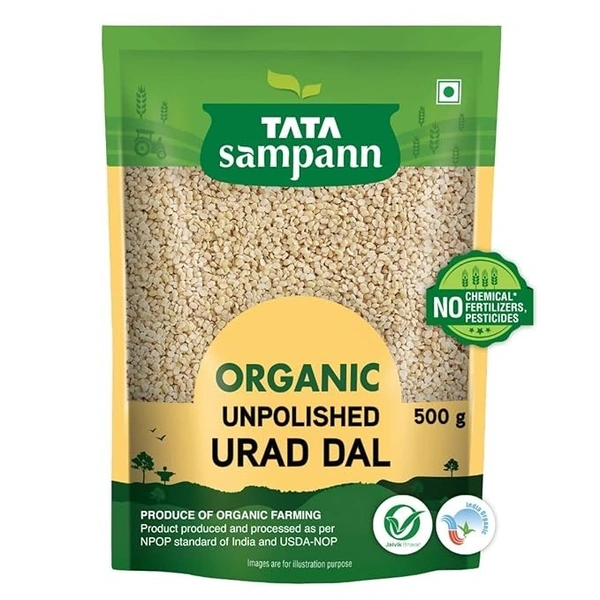 Tata Sampann Organic Unpolished Urad Dal: 500 g - 500g