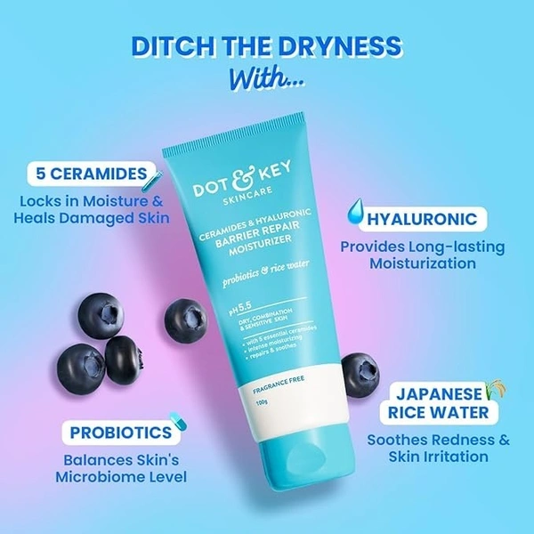  Dot & Key Ceramides & Hyaluronic Skin Barrier Repair Face Cream: 100 g - 100 g