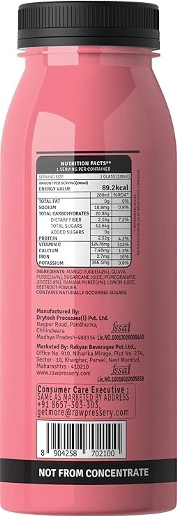 Raw Pressery Natural Mixed Fruit Juice: 200 ml - 200ML