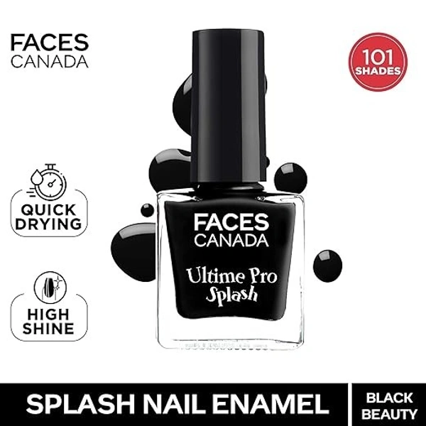 Faces Canada Splash Nail Enamel - Black Beauty 15: 8 ml - 8 ml