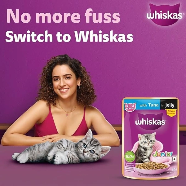 Whiskas Tuna In Jelly Flavour (1+Years): 80 g - 80 g