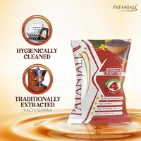 Patanjali Kachi Ghani Mustard Oil Pouch (1 L): 910 g - 1L