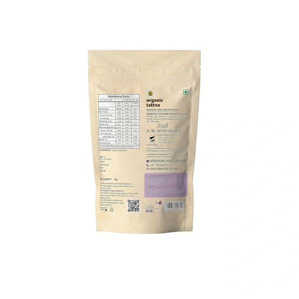 Organic Tattva Sugar: 1 kg - 1kg