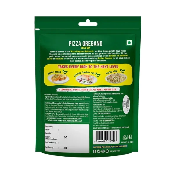 Keya Keya Pizza Oregano Spice Mix: 40 g - 40g