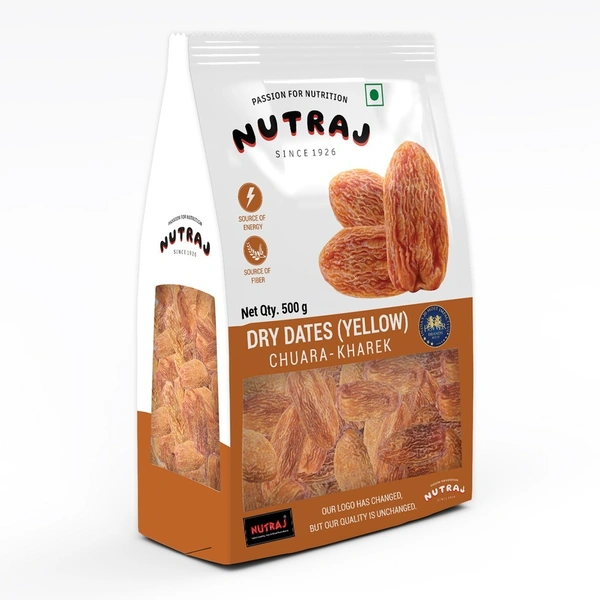 Nutraj Dry Seeded Dates (Yellow) Chuara-Kharek Pouch: 500 g - 500g