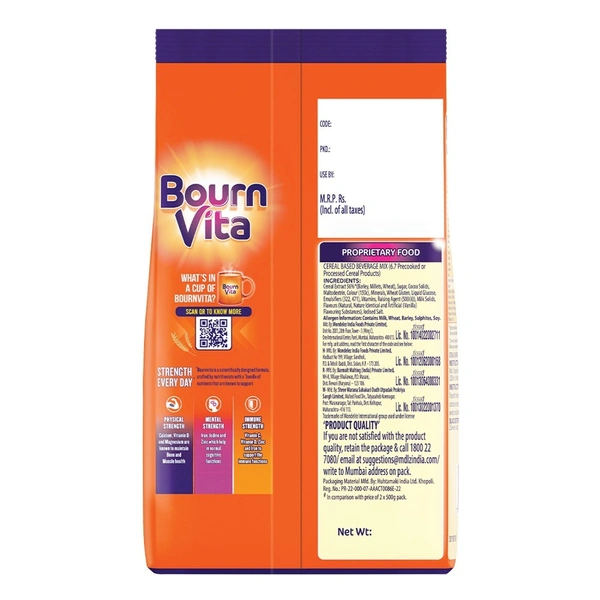 Bournvita Chocolate Drink Mix Pouch: 1 kg - 1kg