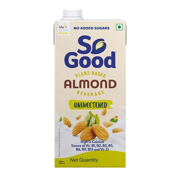 So Good Plant Based Almond Beverage Unsweetened: 1 L - 1l