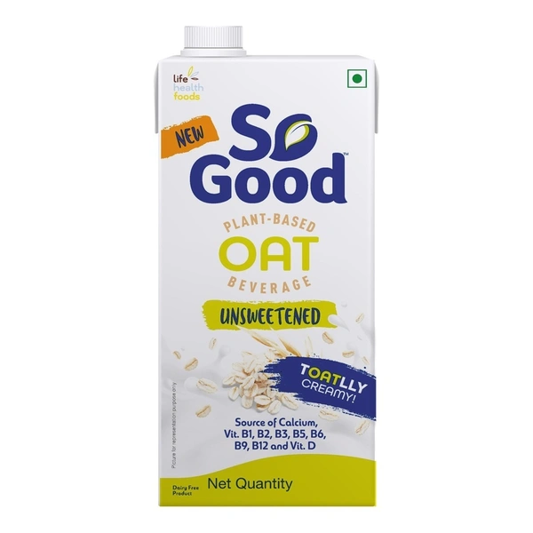 So Good Plant Based Oat Beverage Unsweetened: 1 L - 1l