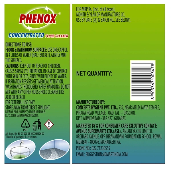 Phenox Concentrated Floor Cleaner: 1 L - 1L