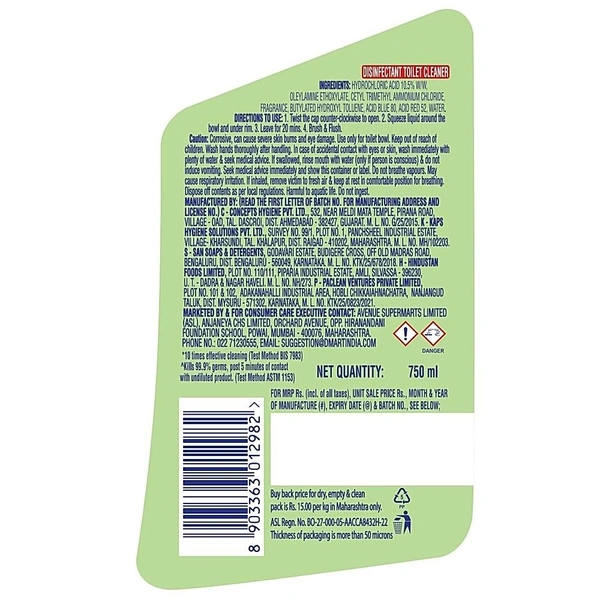 Force 10 Disinfectant Toilet Cleaner Citrus: 750 ml - 750ml