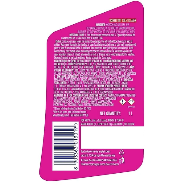 Force 10 Disinfectant Toilet Cleaner Floral: 1 L - 1l