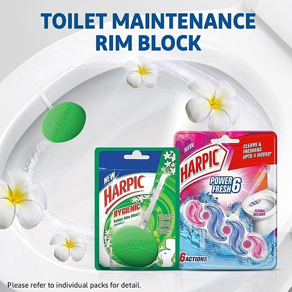 Harpic Hygienic Toilet Rim Block - Jasmine: 26 g - 26g
