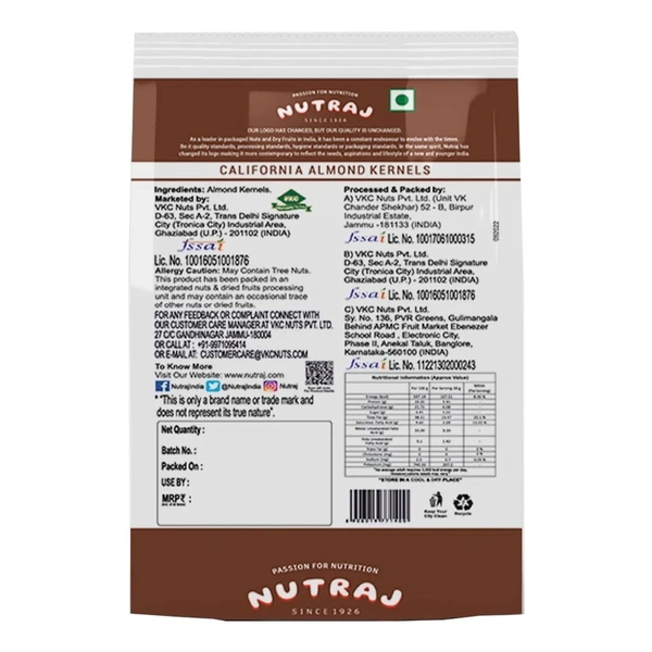 Nutraj California Almonds (Badam): 500 g - 500g