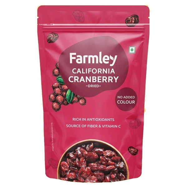 Farmley California Cranberries Dried Pouch: 200 g - 200g
