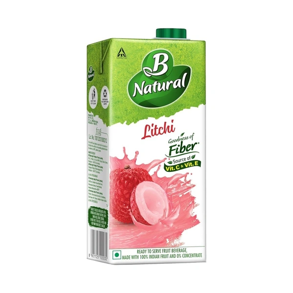 B Natural Litchi Fruit Beverage: 1 L - 1l