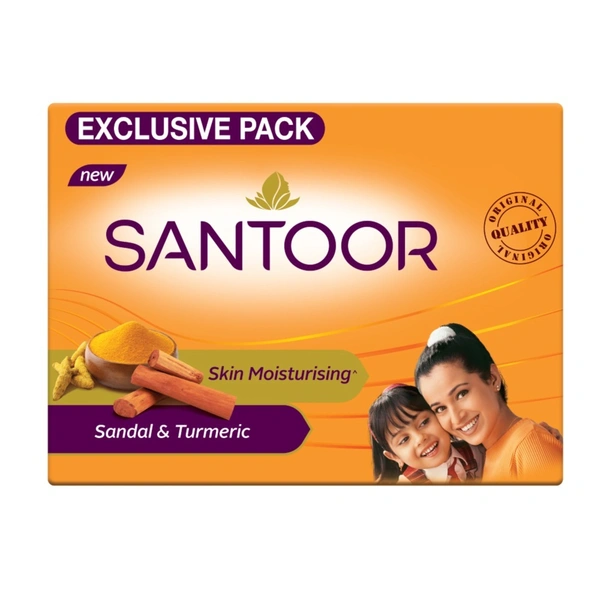 Santoor Sandal & Turmeric Soap: 4x150 g - 4x150 g