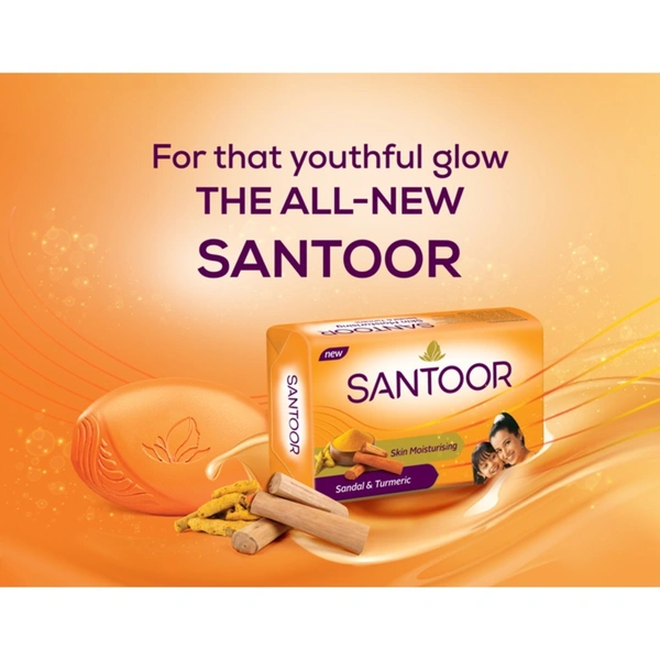 Santoor Sandal & Turmeric Soap: 4x150 g - 4x150 g