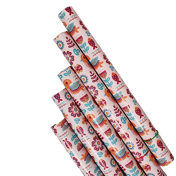 Archies Ltd Archies Madhubani Gift Wrapping Paper Fish & Sparrow Printed: Pack of 5 - : Pack of 5