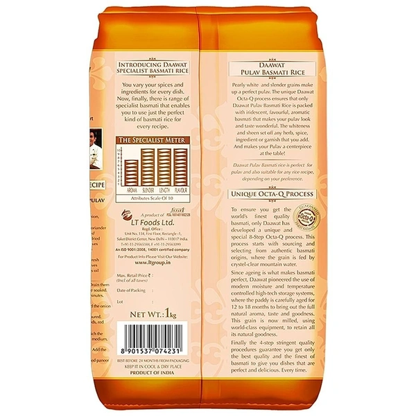  Daawat  Daawat Pulav Basmati Rice: 1 kg - 1kg