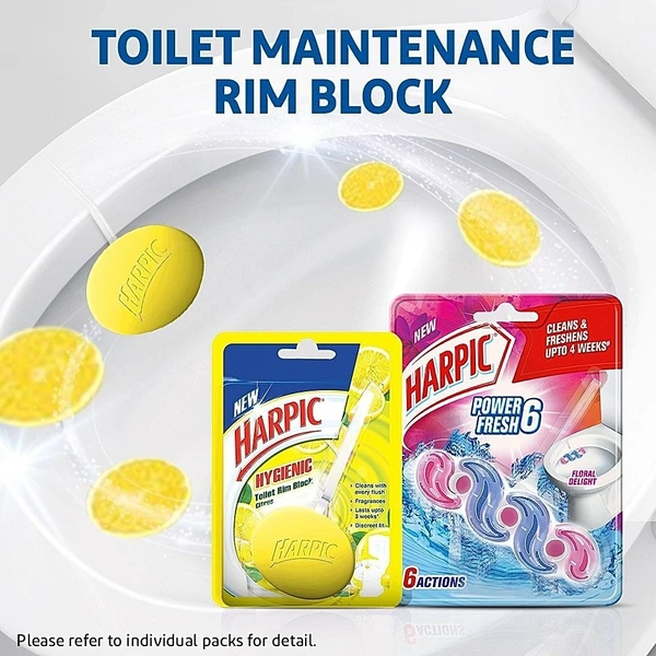 Harpic Hygienic Toilet Citrus Rim Block: 26 g - 26g