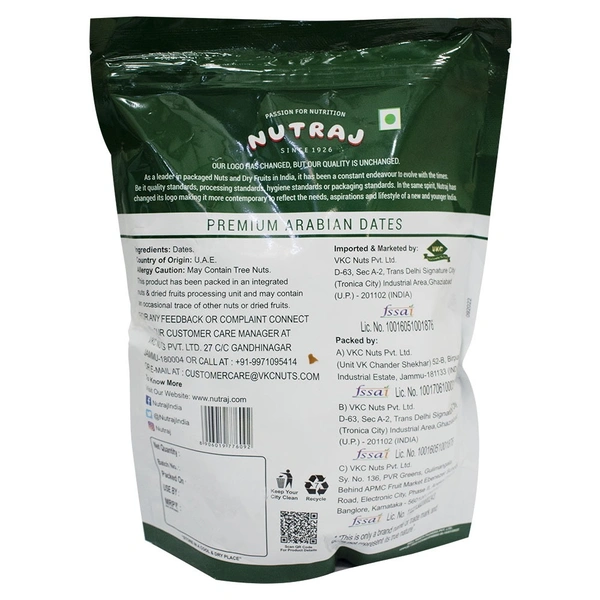 Nutraj Arabian Premium Seeded Dates: 500 g - 500g