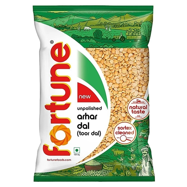 Fortune Unpolished Arhar Dal (Toor Dal): 500 g - 500g