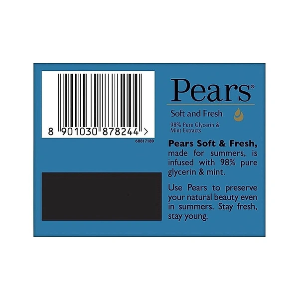 Pears Soft & Fresh Bathing Bar: 4x125 g - 4x125 g