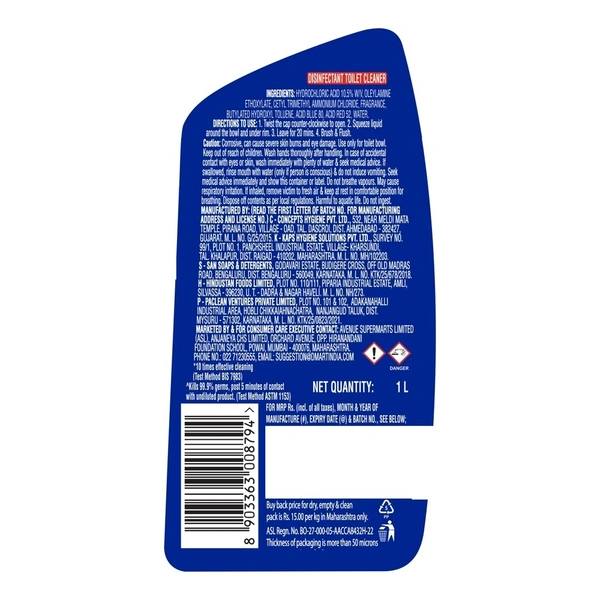 Force 10 Disinfectant Toilet Cleaner: 1 L - 1l