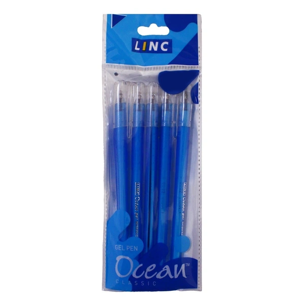 Linc Ocean Blue Gel Pen: 5 Pieces - 5 Unit