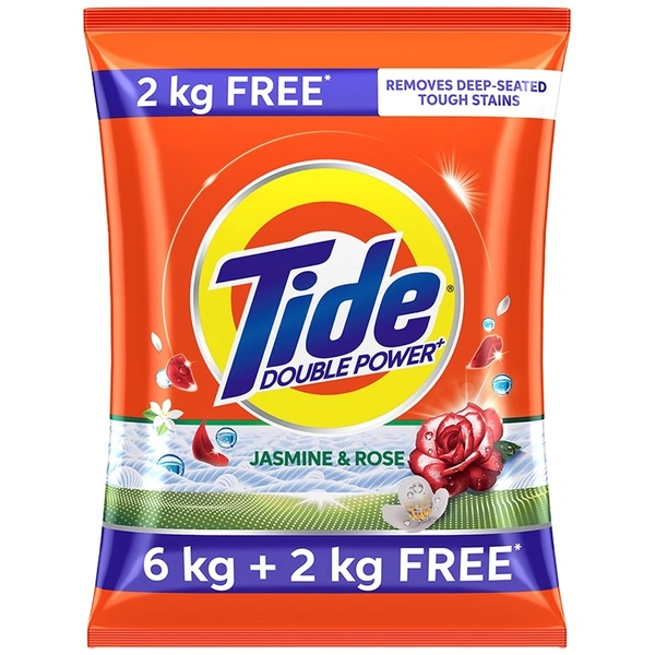 Tide Plus Detergent Powder - Jasmine & Rose: 8 kgs - 8KG
