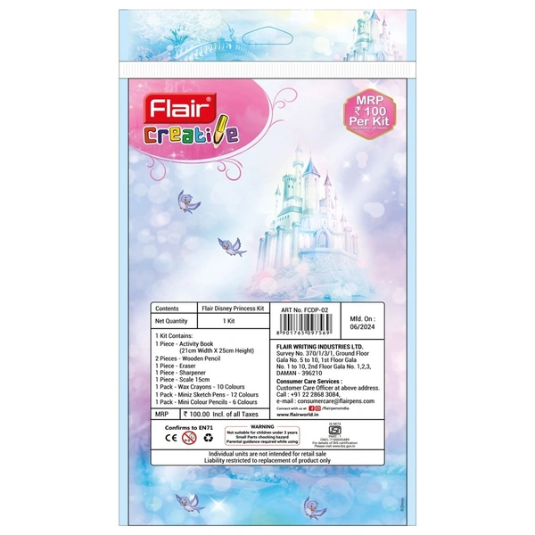 Flair Disney Princess Stationery Kit - 9 Pieces: 1 Unit - 1 Unit