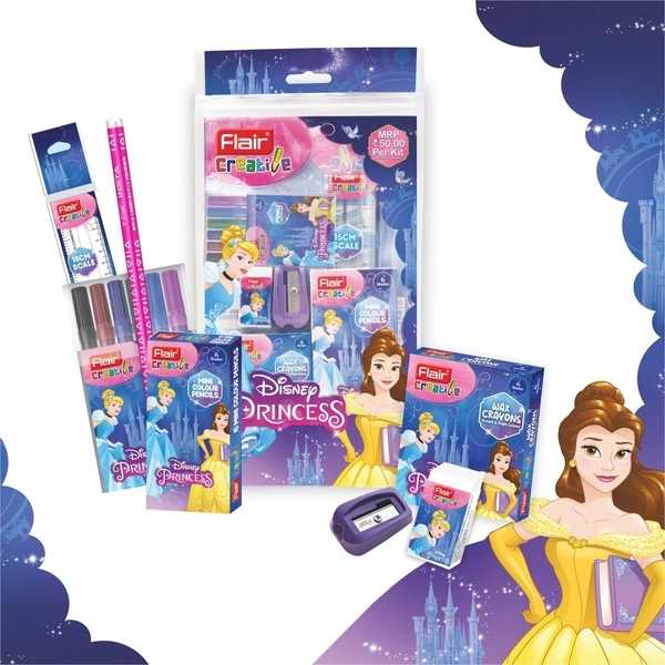 Flair Disney Princess Stationery Kit - 7 Pieces: 1 Unit - 1 Unit