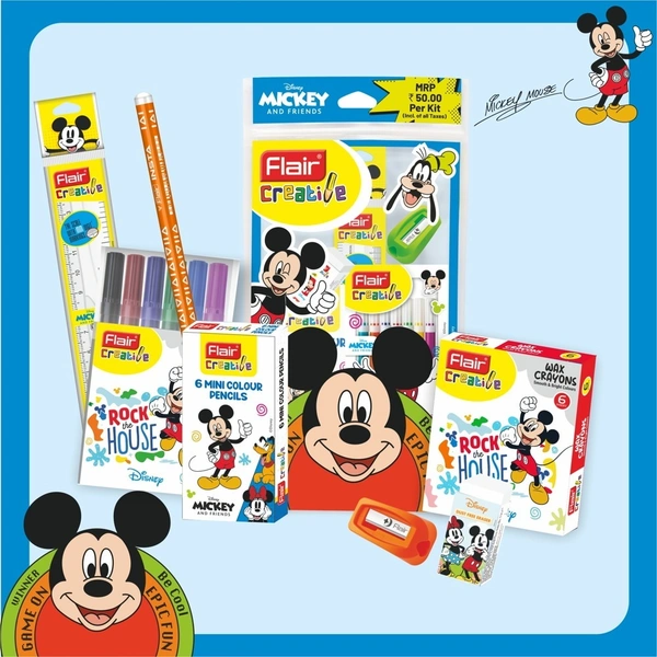 Flair Disney Mickey Stationery Kit - 7 Pieces: 1 Unit - 1 Unit